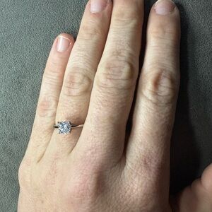 Princess Cut 925 Sterling Silver Genuine Moissanite Ring Size 10